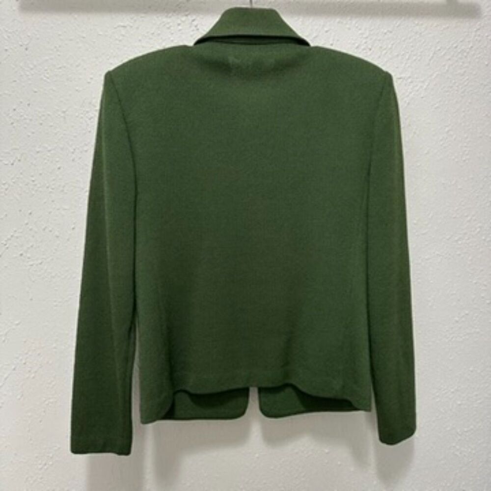 St. John Collection Green Zip Santana Knit Jacket Size 2 - Picture 7 of 15
